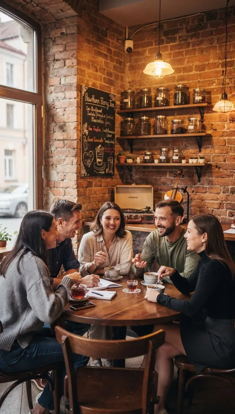 Žolelių arbatos puodelis su šaltalankių uogomis, patiekiamas su medumi.